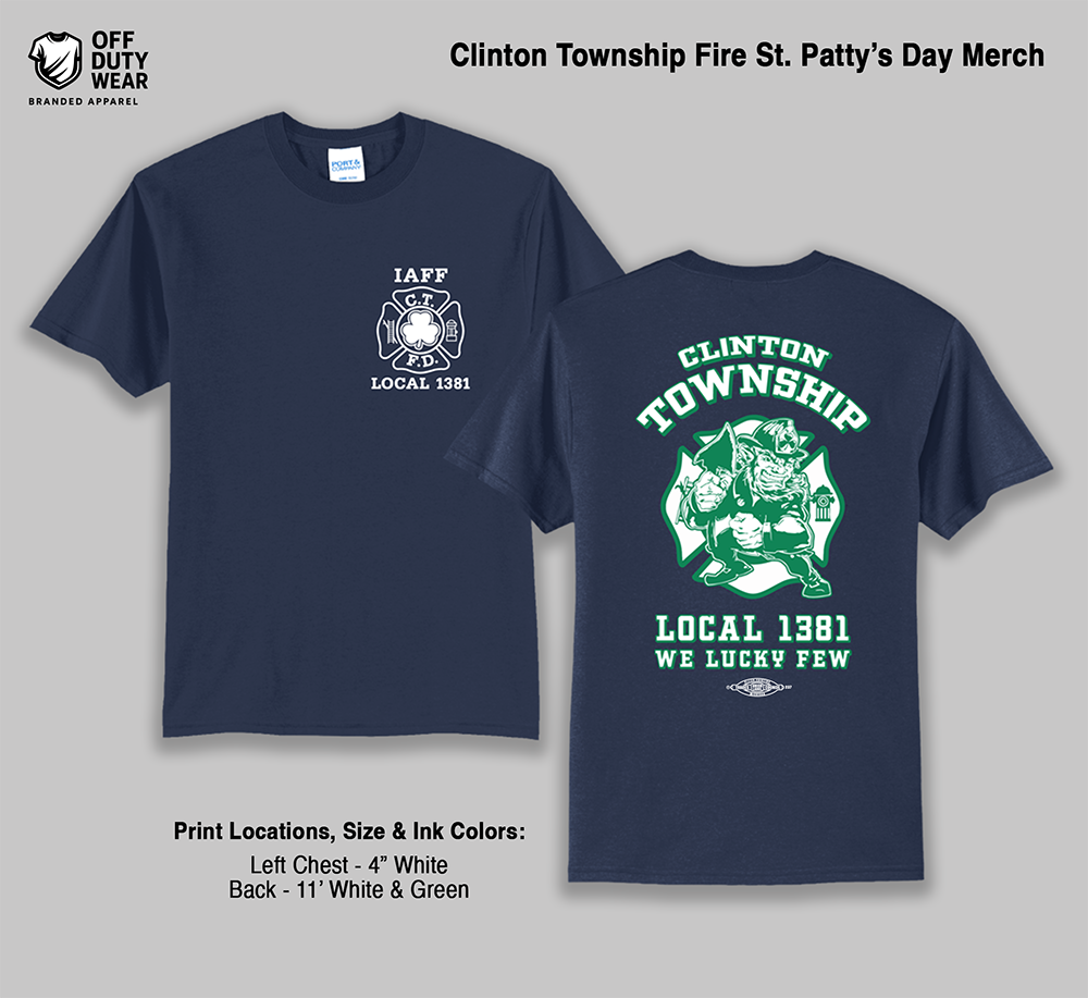 St Patrick's Day -Port & Co TALL Essential Hooded Sweatshirt - Clinton Township - Local 1381 - Image 2